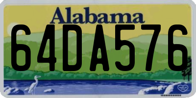 AL license plate 64DA576