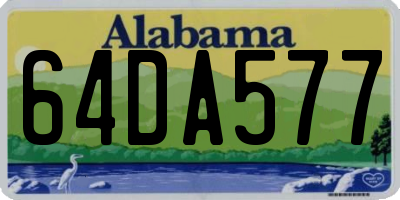 AL license plate 64DA577