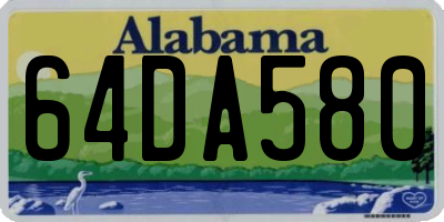 AL license plate 64DA580