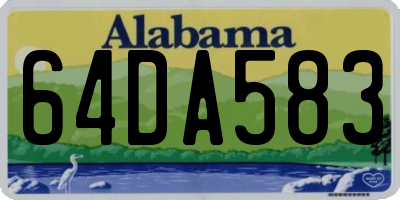 AL license plate 64DA583