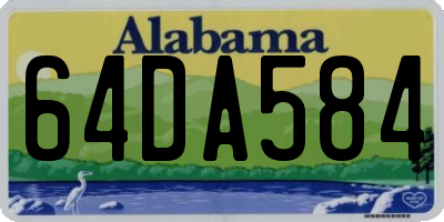 AL license plate 64DA584