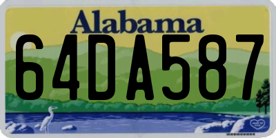 AL license plate 64DA587