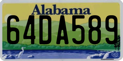 AL license plate 64DA589