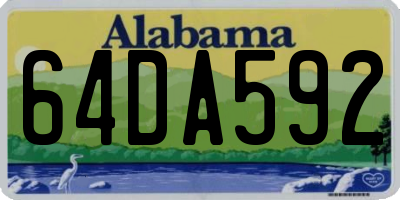 AL license plate 64DA592