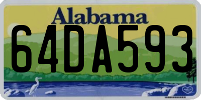 AL license plate 64DA593
