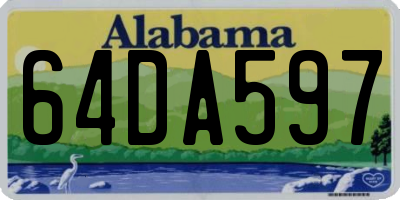 AL license plate 64DA597
