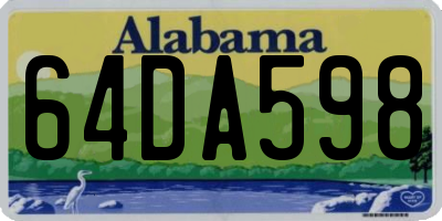 AL license plate 64DA598