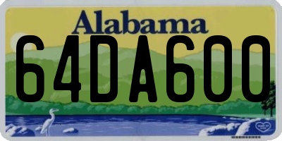 AL license plate 64DA600