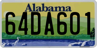 AL license plate 64DA601