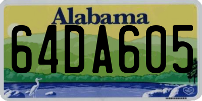 AL license plate 64DA605