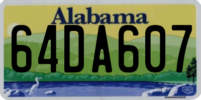AL license plate 64DA607