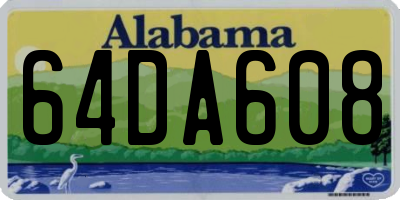 AL license plate 64DA608