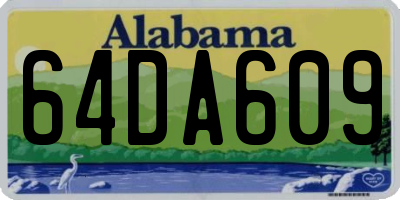 AL license plate 64DA609