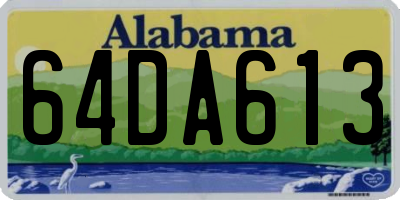 AL license plate 64DA613