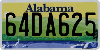 AL license plate 64DA625