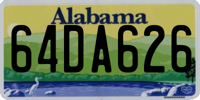 AL license plate 64DA626
