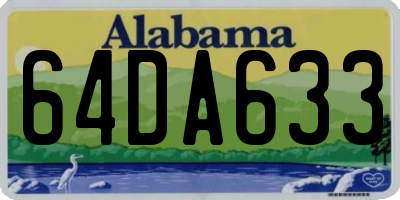 AL license plate 64DA633