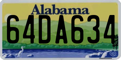 AL license plate 64DA634