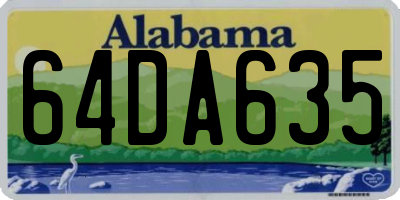 AL license plate 64DA635