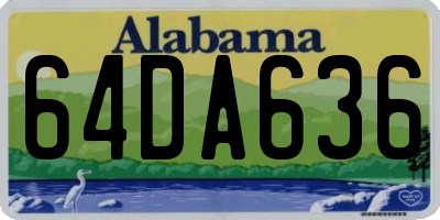 AL license plate 64DA636