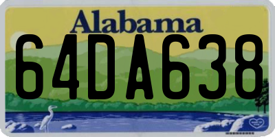 AL license plate 64DA638