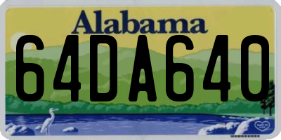 AL license plate 64DA640