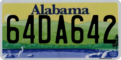 AL license plate 64DA642
