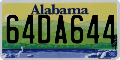AL license plate 64DA644