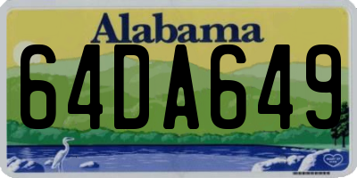 AL license plate 64DA649