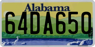 AL license plate 64DA650