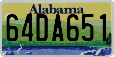 AL license plate 64DA651