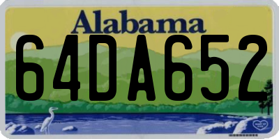 AL license plate 64DA652