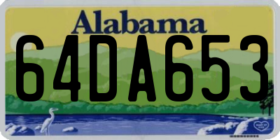 AL license plate 64DA653