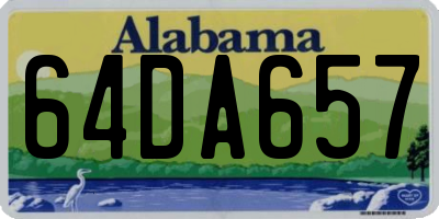 AL license plate 64DA657