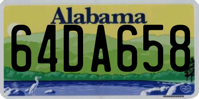 AL license plate 64DA658