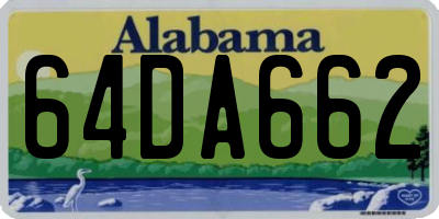 AL license plate 64DA662