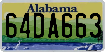 AL license plate 64DA663