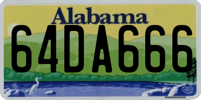 AL license plate 64DA666