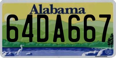 AL license plate 64DA667