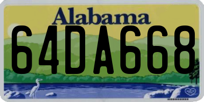 AL license plate 64DA668