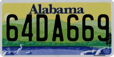 AL license plate 64DA669