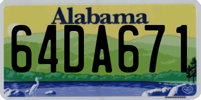 AL license plate 64DA671