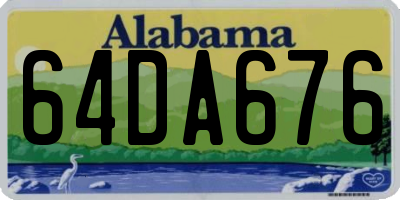 AL license plate 64DA676