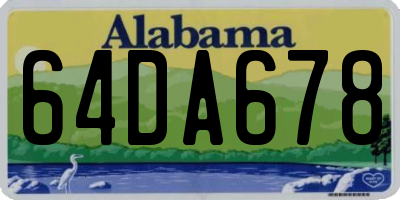AL license plate 64DA678