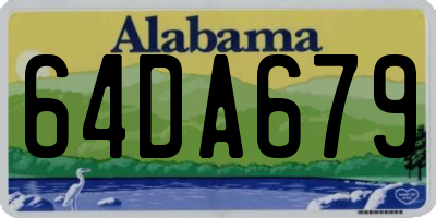 AL license plate 64DA679