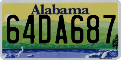 AL license plate 64DA687