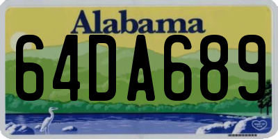 AL license plate 64DA689