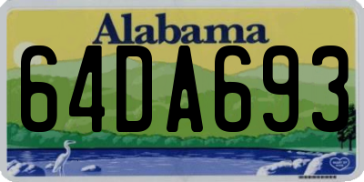 AL license plate 64DA693