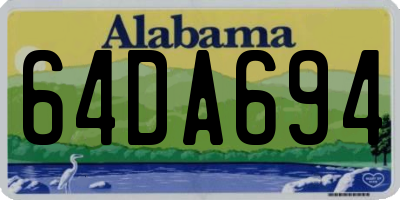 AL license plate 64DA694