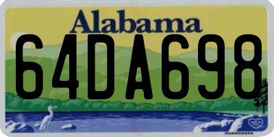 AL license plate 64DA698